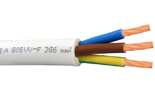 Καλώδιο Εύκαμπτο H05VV-F Λευκό 3x6mm² – 150-13111