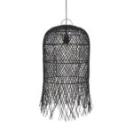 ΦΩΤΙΣΤΙΚΟ ΚΡΕΜΑΣΤΟ ΜΟΝΟΦΩΤΟ Ε27  H610*D330mm RATTAN ΜΑΥΡΟ EUROLAMP – 144-33027