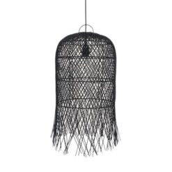 ΦΩΤΙΣΤΙΚΟ ΚΡΕΜΑΣΤΟ ΜΟΝΟΦΩΤΟ Ε27  H610*D330mm RATTAN ΜΑΥΡΟ EUROLAMP – 144-33027