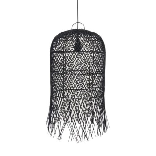 ΦΩΤΙΣΤΙΚΟ ΚΡΕΜΑΣΤΟ ΜΟΝΟΦΩΤΟ Ε27  H610*D330mm RATTAN ΜΑΥΡΟ EUROLAMP – 144-33027