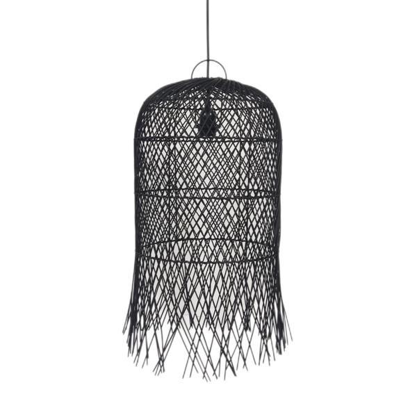 ΦΩΤΙΣΤΙΚΟ ΚΡΕΜΑΣΤΟ ΜΟΝΟΦΩΤΟ Ε27  H610*D330mm RATTAN ΜΑΥΡΟ EUROLAMP – 144-33027