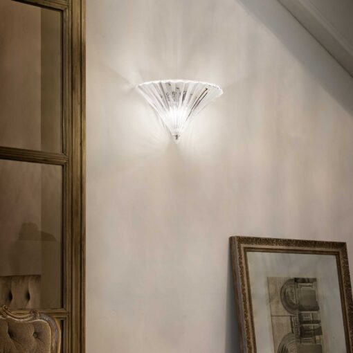 IDEAL LUX Απλίκα Τοίχου Γυάλινη SANTA 1xE14 Διαφανές – 087368
