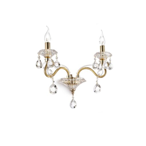 IDEAL LUX Φωτιστικό Τοίχου NEGRESCO 2xE14 Χρυσού Χρώματος – 087757
