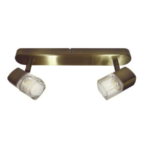 Φωτιστικό Σποτ Ράγα Μπρονζέ με Διάφανο Γυαλί 2xG9 ACA DECOR – 0901062GAB