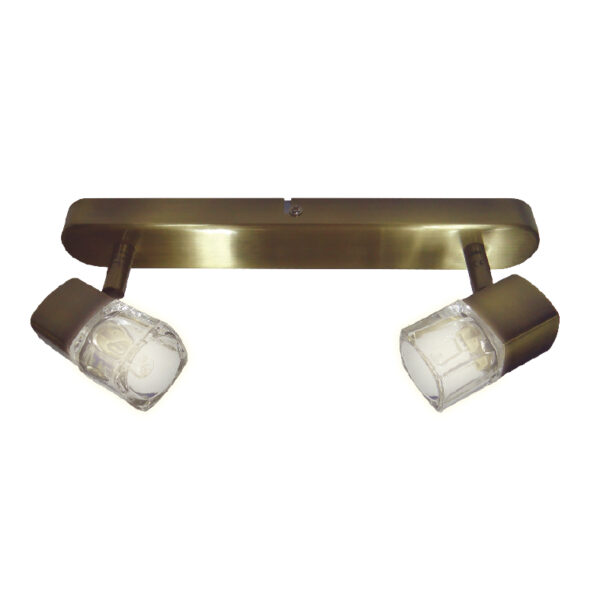 Φωτιστικό Σποτ Ράγα Μπρονζέ με Διάφανο Γυαλί 2xG9 ACA DECOR – 0901062GAB