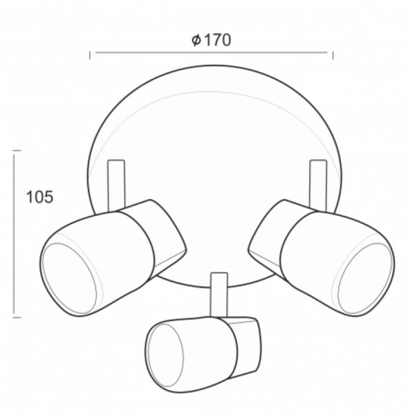 Φωτιστικό Σποτ Ροζέτα Μπρονζέ με Διάφανο Γυαλί 3xG9 ACA DECOR – 0901063GAB