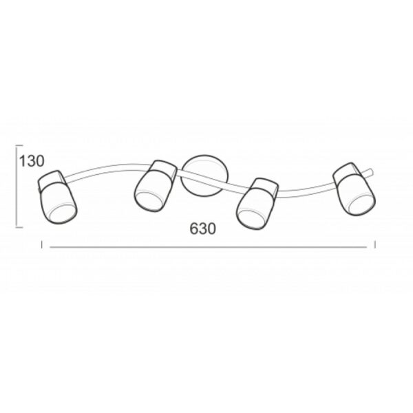 Φωτιστικό Σποτ Ράγα Μπρονζέ με Διάφανο Γυαλί 4xG9 ACA DECOR – 0901064GAB