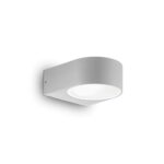 IDEAL LUX Επιτοίχιο Φωτιστικό IKO 1xE27 IP54 Γκρι Χρώματος – 092218