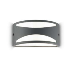 IDEAL LUX Επιτοίχιο Φωτιστικό REX-3 1xE27 IP44 Χρώματος Ανθρακί – 092447
