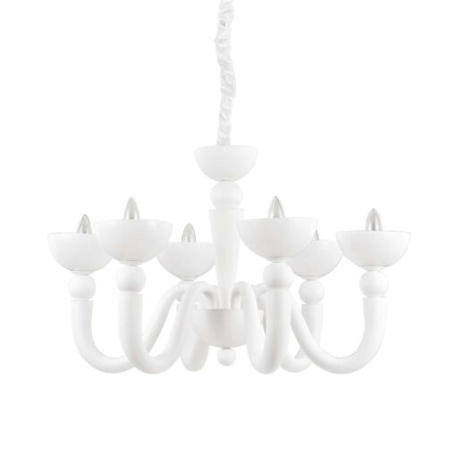 IDEAL LUX Κρεμαστό Φωτιστικό BON BON 6xE14 Λευκού Χρώματος – 093994
