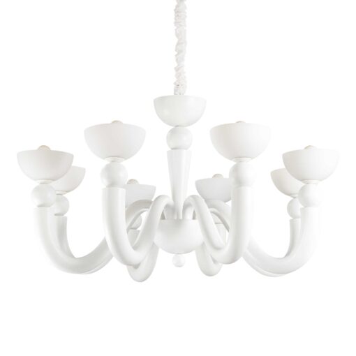 IDEAL LUX Κρεμαστό Φωτιστικό BON BON 8xE14 Λευκού Χρώματος – 094007