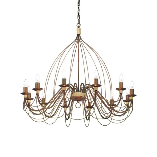 IDEAL LUX Κρεμαστό Φωτιστικό CORTE 12xE14 Χρώμα Σκουριάς – 097671