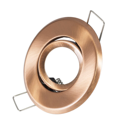 GloboStar® DELTA 77805 Χωνευτό Κινούμενο Στρόγγυλο Σποτ Οροφής για Λάμπα MR11 με Βάση GU5.3 ή GU10 – IP20 – Μεταλλικό – Φ70 x Υ21mm – Χάλκινο – 5 Χρόνια Εγγύηση