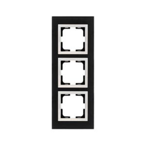 ΠΛΑΙΣΙΟ 3 ΘΕΣΕΩΝ ΜΑΥΡΟ ΓΥΑΛΙ EUROLAMP – 152-10892