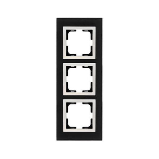 ΠΛΑΙΣΙΟ 3 ΘΕΣΕΩΝ ΜΑΥΡΟ ΓΥΑΛΙ EUROLAMP – 152-10892