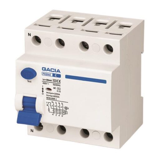 ΡΕΛΕ ΔΙΑΡΡΟΗΣ 4Χ40Α 6KA 30mA GACIA TYPE A EUROLAMP – 500-37512