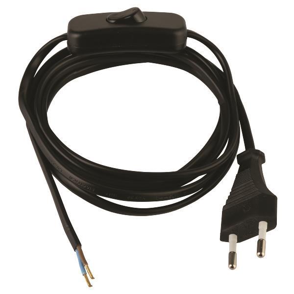 ΠΡΟΕΚΤΑΣΗ ΚΑΛΩΔΙΟΥ ΜΕ ΦΙΣ & ΕΝΔΙΑΜΕΣΟ ΔΙΑΚΟΠΤΗ 1,5mm ΜΑΥΡΟ EUROLAMP 147-13262