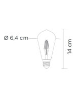 Έξυπνη λάμπα LED filament μελί ST64 E27 7,5W ρυθμιζόμενο λευκό2200-5500K Lutec Connect – 1-T8711101312