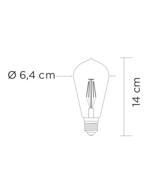 Έξυπνη λάμπα LED filament μελί ST64 E27 7,5W ρυθμιζόμενο λευκό2200-5500K Lutec Connect – 1-T8711101312