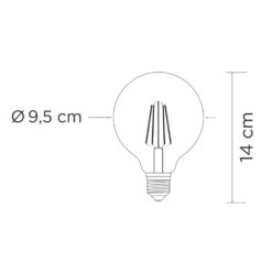 Έξυπνη λάμπα LED filament μελί G95 E27 7,5W ρυθμιζόμενο λευκό 2200-5500K Lutec Connect – 1-T8711201312