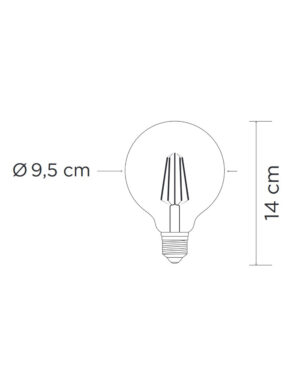 Έξυπνη λάμπα LED filament μελί G95 E27 7,5W ρυθμιζόμενο λευκό 2200-5500K Lutec Connect – 1-T8711201312