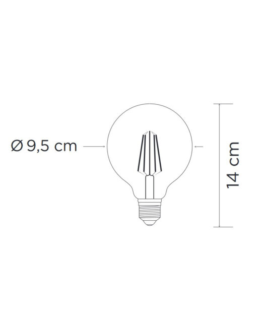 Έξυπνη λάμπα LED filament μελί G95 E27 7,5W ρυθμιζόμενο λευκό 2200-5500K Lutec Connect – 1-T8711201312