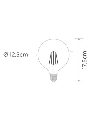 Έξυπνη λάμπα LED filament μελί G125 E27 7,5W ρυθμιζόμενο λευκό 2200-5500K Lutec Connect – 1-T8711301312
