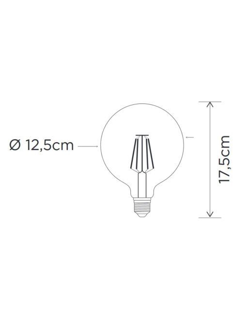 Έξυπνη λάμπα LED filament μελί G125 E27 7,5W ρυθμιζόμενο λευκό 2200-5500K Lutec Connect – 1-T8711301312
