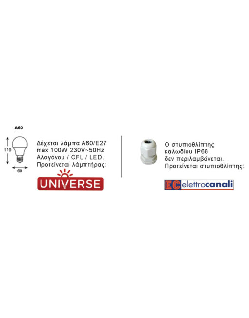 ΧΕΛΩΝΑ ΜΕΤ.ΣΤΕΓ.IPX4 100W ΓΚΡΙ – 1-U004060