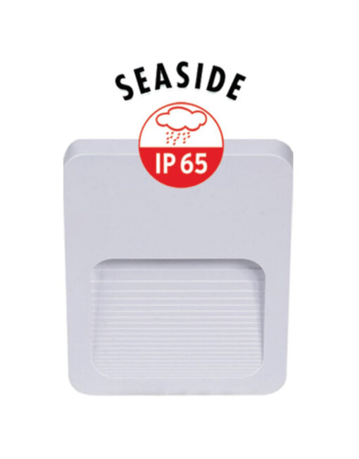 ΦΩΤΙΣΤΙΚΟ ΑΠΛΙΚΑ LED SLIM 90X120X12mm 2W 3000k 60lm IP65 ΠΛΑΣΤΙΚΟ ΛΕΥΚΟ SEASIDE UNIVERSE – 1-U005586
