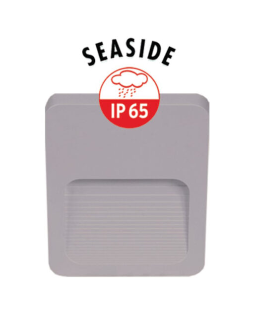 ΦΩΤΙΣΤΙΚΟ ΑΠΛΙΚΑ LED SLIM 90X120X12mm 2W 3000k 60lm IP65 ΠΛΑΣΤΙΚΟ ΓΚΡΙ SEASIDE UNIVERSE – 1-U006361