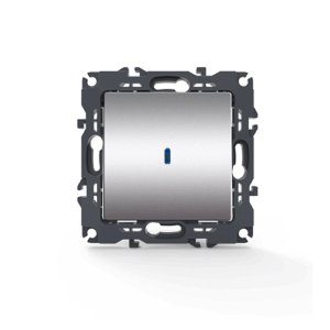 PRIME ΔΙΑΚΟΠΤΗΣ ΑΛΕΡΕΤΟΥΡ & LED ΛΥΧΝΙΑ ΕΛΕΓΧΟΥ (ΟΝ-ΟΝ) ΜΕ ΚΛΙΠ 1P 10AX 250VAC IP20 MAT ΑΛΟΥΜΙΝΙΟ ACA – 1000111003