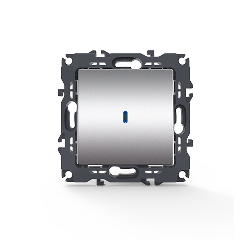 PRIME ΔΙΑΚΟΠΤΗΣ ΑΛΕΡΕΤΟΥΡ & LED ΛΥΧΝΙΑ ΕΛΕΓΧΟΥ (ΟΝ-ΟΝ) ΜΕ ΚΛΙΠ 1P 10AX 250VAC IP20 MAT ΑΛΟΥΜΙΝΙΟ ACA – 1000111003