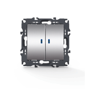 PRIME ΔΙΑΚ ΚΟΜΜΥΤΑΤΕΡ & LED ΛΥΧΝΙΑ ΠΡΟΣΑΝΑΤΟΛΙΣΜΟΥ (ΟΝ-ΟFF)ΚΛΙΠ 1+1P 10AX 250VAC IP20 MAT ΑΛΟΥΜΙΝΙΟ ACA – 1000111203