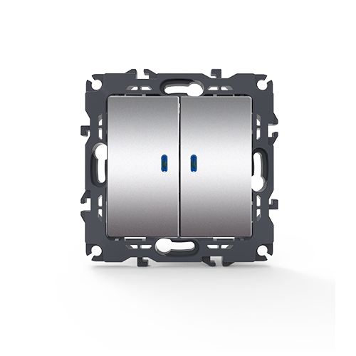 PRIME ΔΙΑΚ ΚΟΜΜΥΤΑΤΕΡ & LED ΛΥΧΝΙΑ ΠΡΟΣΑΝΑΤΟΛΙΣΜΟΥ (ΟΝ-ΟFF)ΚΛΙΠ 1+1P 10AX 250VAC IP20 MAT ΑΛΟΥΜΙΝΙΟ ACA – 1000111203