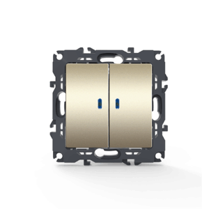 PRIME ΔΙΑΚ ΚΟΜΜΥΤΑΤΕΡ & LED ΛΥΧΝΙΑ ΠΡΟΣΑΝΑΤΟΛΙΣΜΟΥ (ΟΝ-ΟFF)ΚΛΙΠ 1+1P 10AX 250VAC IP20 MAT ΣΑΜΠΑΝΙΖΕ ACA – 1000111204