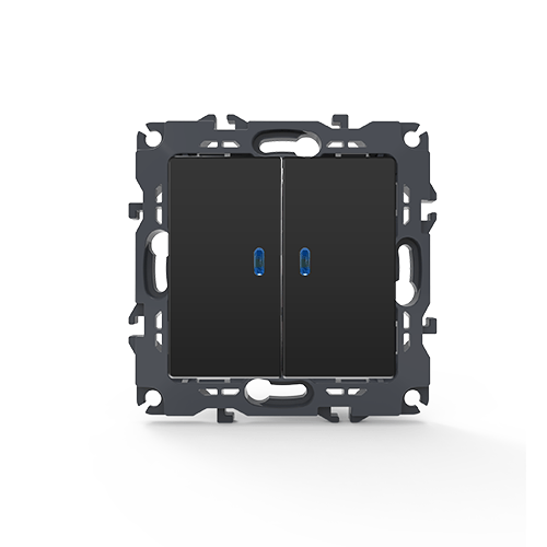 PRIME ΔΙΑΚ ΚΟΜΜΥΤΑΤΕΡ & LED ΛΥΧΝΙΑ ΠΡΟΣΑΝΑΤΟΛΙΣΜΟΥ (ΟΝ-ΟFF)ΜΕ ΚΛΙΠ 1+1P 10AX 250VAC IP20 MAT ΑΝΘΡΑΚΙ ACA – 1000111205