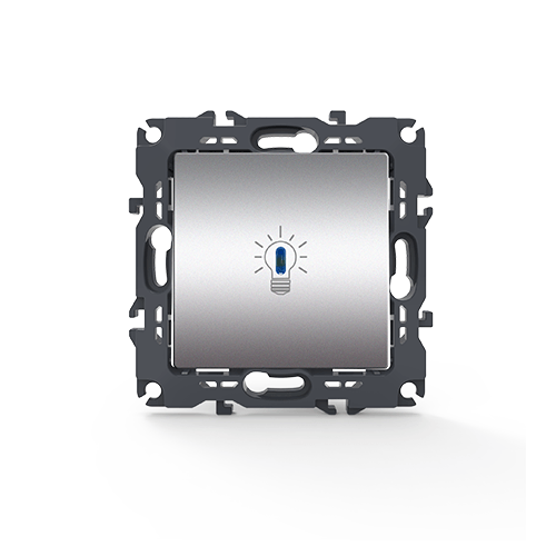 PRIME ΜΠΟΥΤΟΝ ΚΛΙΜΑΚΟΣΤΑΣΙΟΥ & LED ΛΥΧΝΙΑ ΜΕ ΚΛΙΠ 1P 10A 250VAC IP20 MAT ΑΛΟΥΜΙΝΙΟ ACA – 1000112003