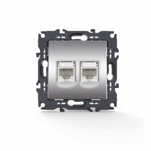 PRIME ΠΡΙΖΑ ΤΗΛΕΦΩΝΟΥ 2xRJ11 CAT3 IP20 MAT ΑΛΟΥΜΙΝΙΟ ACA – 1000113103