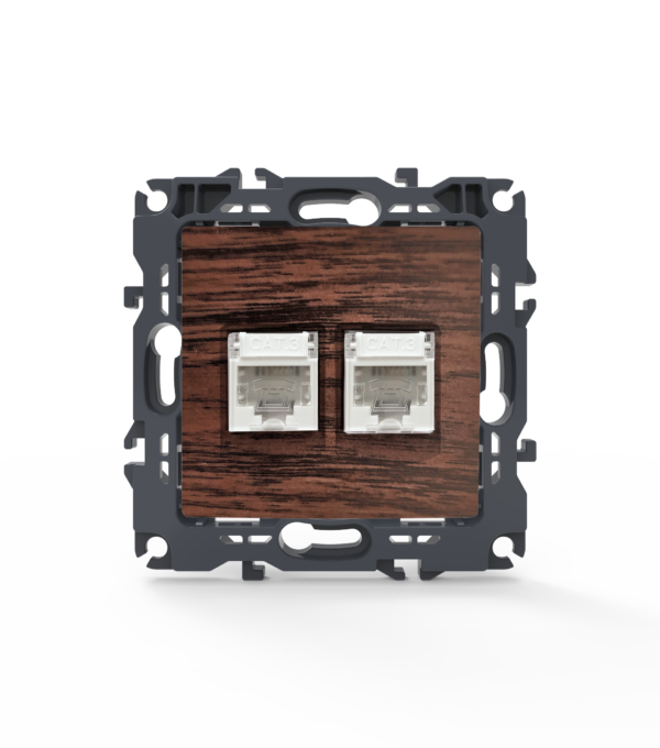 PRIME ΠΡΙΖΑ ΤΗΛΕΦΩΝΟΥ 2xRJ11 CAT3 IP20 ΞΥΛΟ ACA – 1000113106