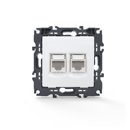 PRIME ΠΡΙΖΑ ΔΙΚΤΥΟΥ 2xRJ45 CAT6 UTP IP20 ΛΕΥΚΗ ACA – 1000113301