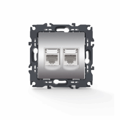PRIME ΠΡΙΖΑ ΔΙΚΤΥΟΥ 2xRJ45 CAT6 UTP IP20 MAT ΑΛΟΥΜΙΝΙΟ ACA – 1000113303