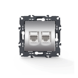 PRIME ΠΡΙΖΑ ΔΙΚΤΥΟΥ 2xRJ45 CAT6 UTP IP20 MAT ΑΛΟΥΜΙΝΙΟ ACA – 1000113303