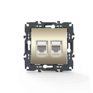 PRIME ΠΡΙΖΑ ΔΙΚΤΥΟΥ 2xRJ45 CAT6 UTP IP20 MAT ΣΑΜΠΑΝΙΖΕ ACA – 1000113304