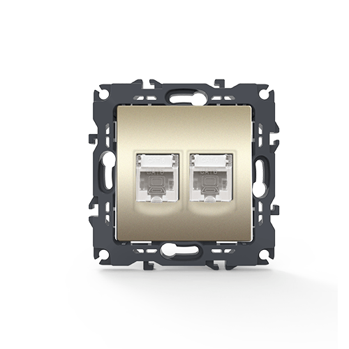 PRIME ΠΡΙΖΑ ΔΙΚΤΥΟΥ 2xRJ45 CAT6 UTP IP20 MAT ΣΑΜΠΑΝΙΖΕ ACA – 1000113304