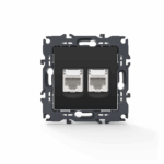 PRIME ΠΡΙΖΑ ΔΙΚΤΥΟΥ 2xRJ45 CAT6 UTP IP20 MAT ΑΝΘΡΑΚΙ ACA – 1000113305