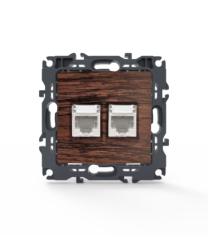 PRIME ΠΡΙΖΑ ΔΙΚΤΥΟΥ 2xRJ45 CAT6 UTP IP20 ΞΥΛΟ ACA – 1000113306