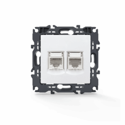 PRIME ΠΡΙΖΑ ΤΗΛΕΦΩΝΟΥ 1xRJ11 CAT3 IP20 & ΠΡΙΖΑ ΔΙΚΤΥΟΥ 1xRJ45 CAT6 UTP IP20 ΛΕΥΚΗ ACA – 1000113401