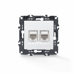 PRIME ΠΡΙΖΑ ΤΗΛΕΦΩΝΟΥ 1xRJ11 CAT3 IP20 & ΠΡΙΖΑ ΔΙΚΤΥΟΥ 1xRJ45 CAT6 UTP IP20 ΛΕΥΚΗ ACA – 1000113401