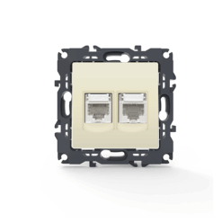 PRIME ΠΡΙΖΑ ΤΗΛΕΦΩΝΟΥ 1xRJ11 CAT3 IP20 & ΠΡΙΖΑ ΔΙΚΤΥΟΥ 1xRJ45 CAT6 UTP IP20 ΙΒΟΥΑΡ ACA – 1000113402